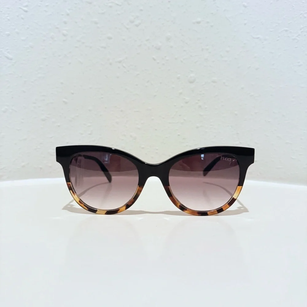 Pucci Emilio Pucci 54 mm Women’s Cat Eye Black Orange Smoke Sunglasses NWT